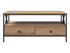 Mesa De Centro| Mesa de centro | Mesa de apoio with Drawer carvalho artisiano 100x51x45 cm Castanho