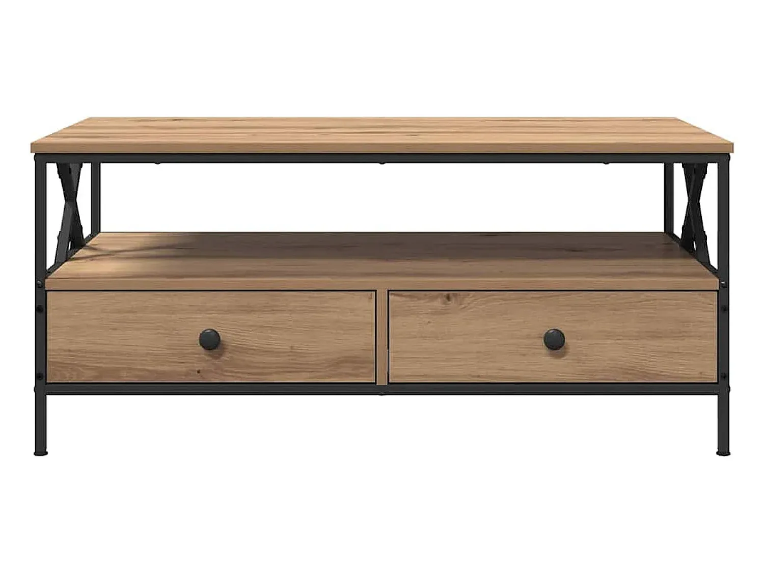 Mesa De Centro| Mesa de centro | Mesa de apoio with Drawer carvalho artisiano 100x51x45 cm Castanho