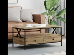 Mesa De Centro| Mesa de centro | Mesa de apoio with Drawer carvalho artisiano 100x51x45 cm Castanho