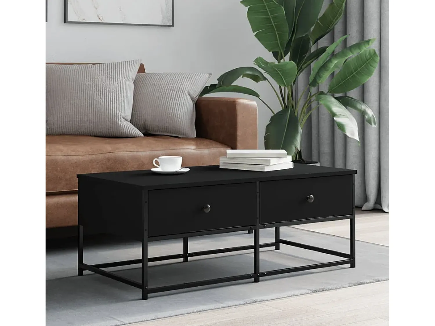 Mesa de centro | Mesa de apoio 100x51x40 cm derivados de madeira^ Mesa De Centro