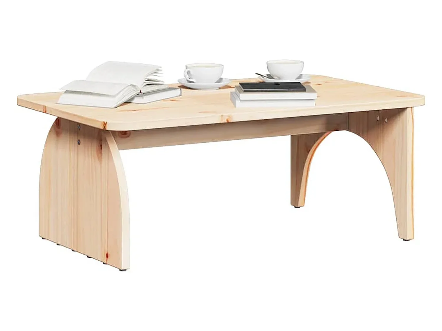 Sale Mesa de centro | Mesa de apoio Natural 80x50x31 cm Madeira de pinho maciça Castanho