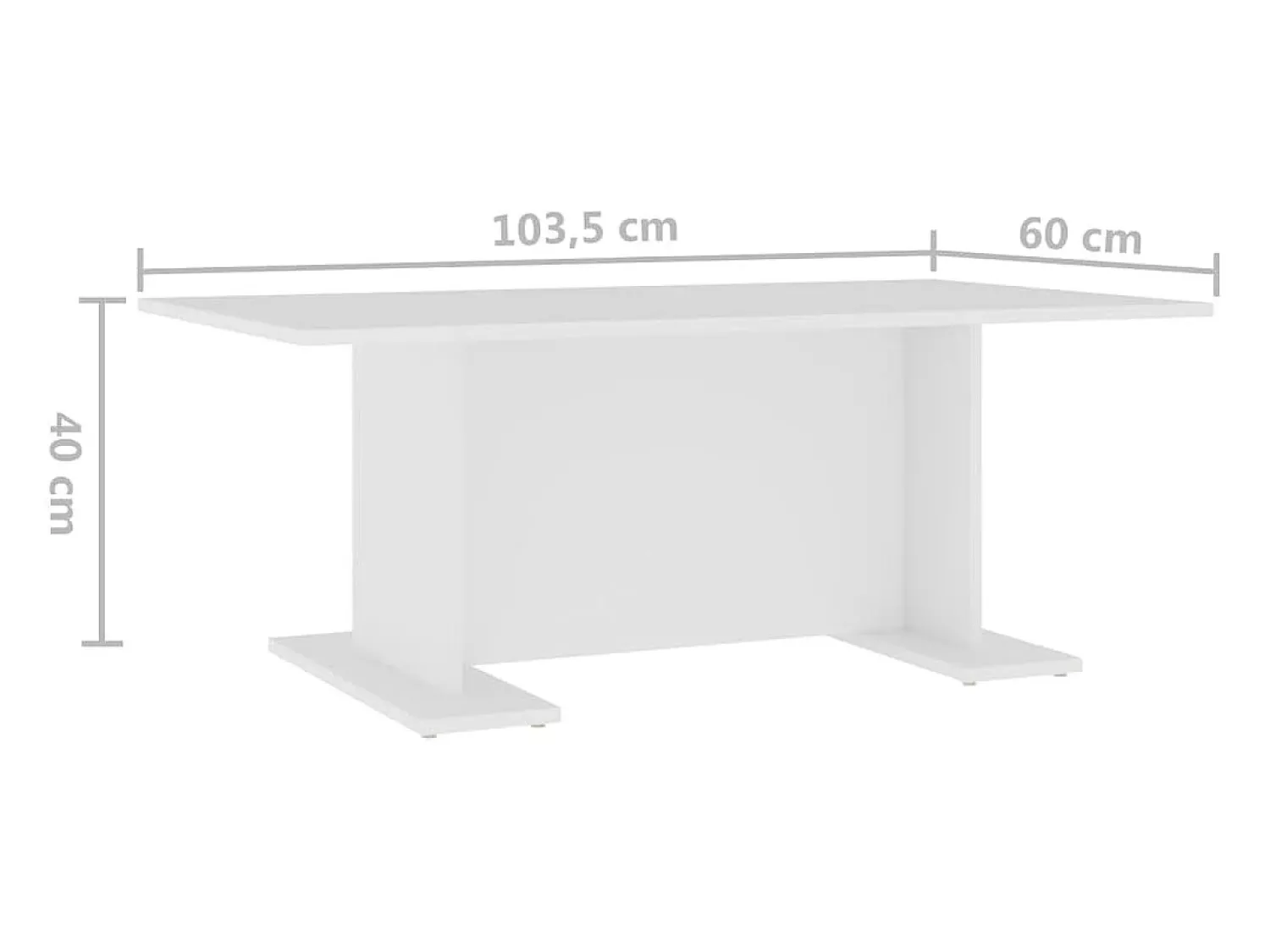 Mesa de centro | Mesa de apoio 103.5x60x40 cm derivados de madeira^ Mesa De Centro