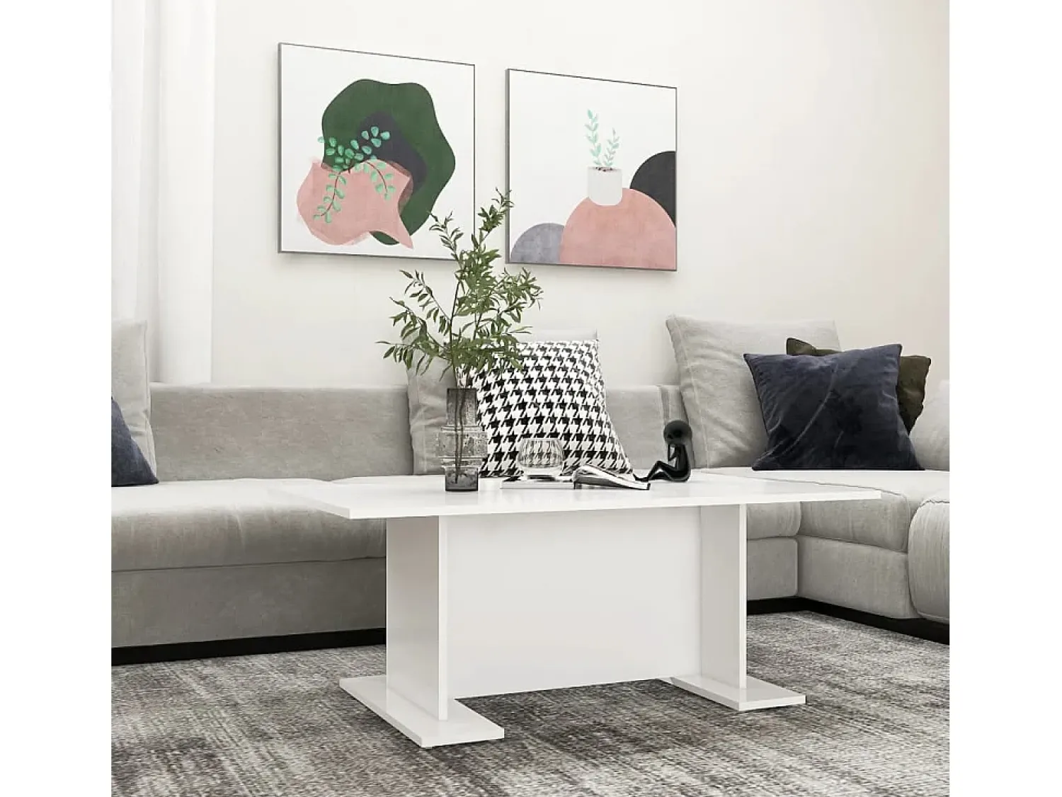Mesa de centro | Mesa de apoio 103.5x60x40 cm derivados de madeira^ Mesa De Centro