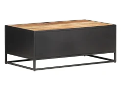 Mesa De Centro| Mesa de centro | Mesa de apoio | Mesa de café 90x50x35 cm mangueira áspera e palhinha natural Castanho
