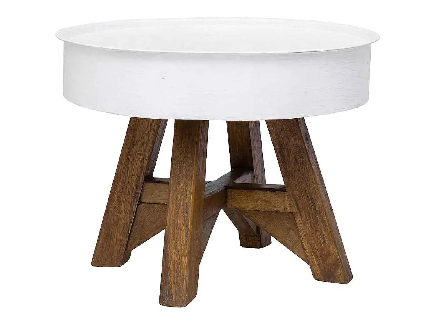 Mesa De Centro* Mesa de centro | Mesa de apoio | Mesa de café 60x45 cm madeira recuperada maciça Branco