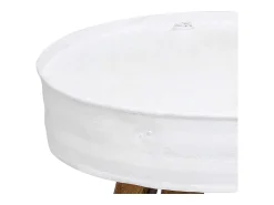Mesa De Centro* Mesa de centro | Mesa de apoio | Mesa de café 60x45 cm madeira recuperada maciça Branco