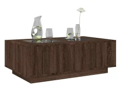 Mesa de centro | Mesa de apoio luzes LED Infinity 116x69x40 cm carvalho^ Mesa De Centro