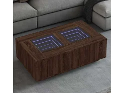Mesa de centro | Mesa de apoio luzes LED Infinity 116x69x40 cm carvalho^ Mesa De Centro