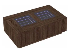 Mesa de centro | Mesa de apoio luzes LED Infinity 116x69x40 cm carvalho^ Mesa De Centro