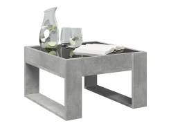 Mesa de centro | Mesa de apoio luzes LED Infinity 50x53x30 cm cimento^ Mesa De Centro