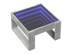 Mesa de centro | Mesa de apoio luzes LED Infinity 50x53x30 cm cimento^ Mesa De Centro