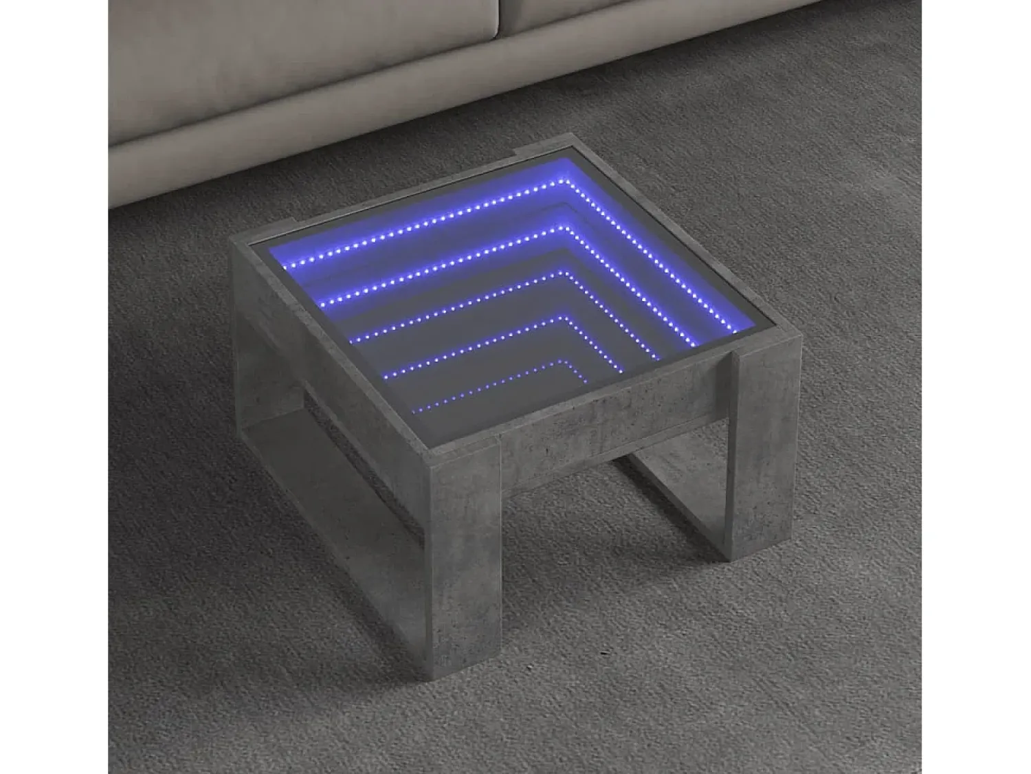 Mesa de centro | Mesa de apoio luzes LED Infinity 50x53x30 cm cimento^ Mesa De Centro