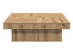 Hot Mesa de centro | Mesa de apoio 90x90x28 cm derivados madeira carvalho Castanho