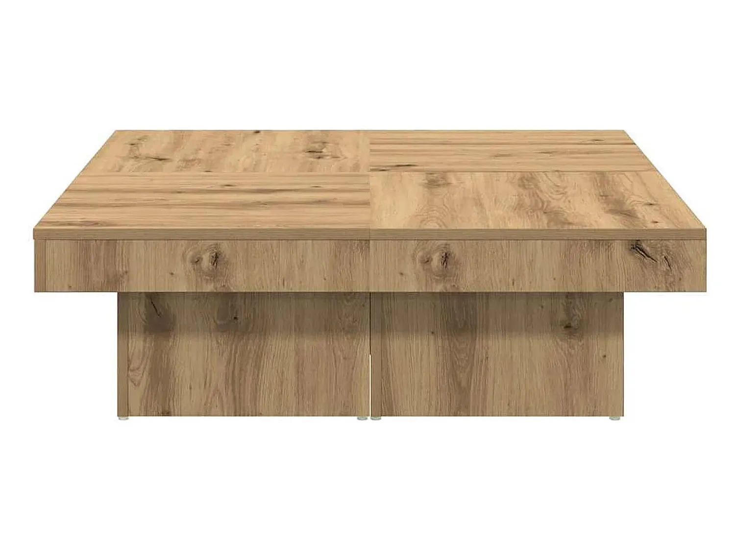 Hot Mesa de centro | Mesa de apoio 90x90x28 cm derivados madeira carvalho Castanho