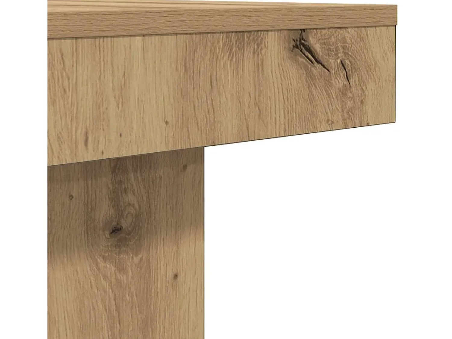 Hot Mesa de centro | Mesa de apoio 90x90x28 cm derivados madeira carvalho Castanho