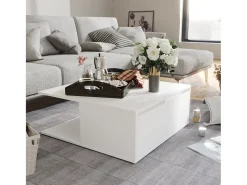 Mesa De Centro* Mesa de centro | Mesa de apoio 80x80x31 cm derivados de madeira Branco