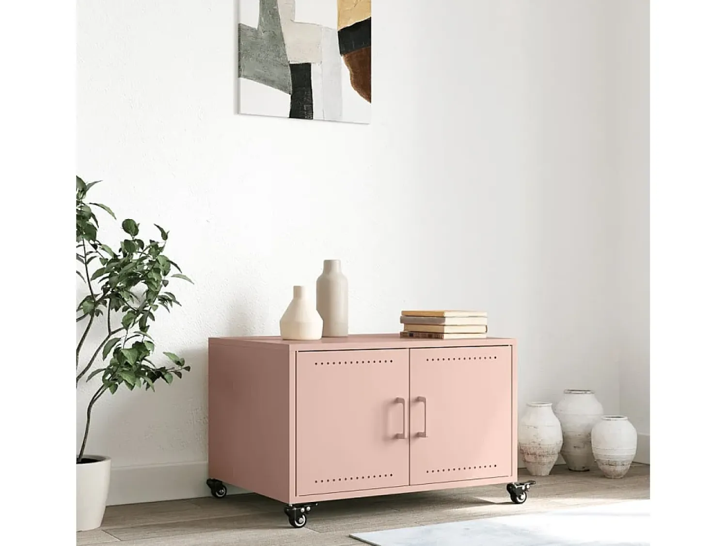 Clearance Mesa de centro | Mesa de apoio 68x50x43.5 cm aço Rosa