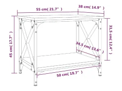 Mesa De Centro* Mesa de centro | Mesa de apoio 55x38x45 cm derivados de madeira carvalho sonoma Castanho