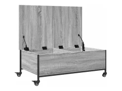 Mesa De Centro* Mesa de centro | Mesa de apoio com rodas derivados de madeira sonoma Cinzento