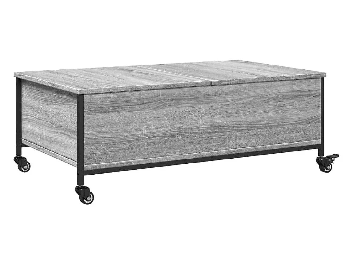 Mesa De Centro* Mesa de centro | Mesa de apoio com rodas derivados de madeira sonoma Cinzento
