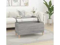 Mesa De Centro| Mesa de centro | Mesa de apoio 90x44.5x45 cm derivados de madeira cinza sonoma Cinzento