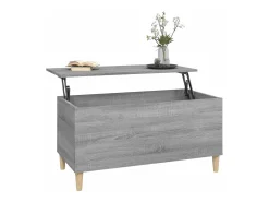 Mesa De Centro| Mesa de centro | Mesa de apoio 90x44.5x45 cm derivados de madeira cinza sonoma Cinzento