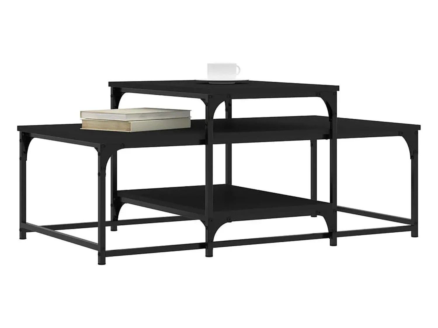 Online Mesa de centro | Mesa de apoio 102x60x45 cm derivados de madeira Preto