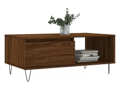 Mesa De Centro* Mesa de centro | Mesa de apoio 90x50x36.5cm derivados madeira carvalho Castanho