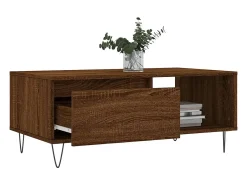 Mesa De Centro* Mesa de centro | Mesa de apoio 90x50x36.5cm derivados madeira carvalho Castanho