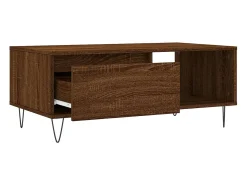 Mesa De Centro* Mesa de centro | Mesa de apoio 90x50x36.5cm derivados madeira carvalho Castanho