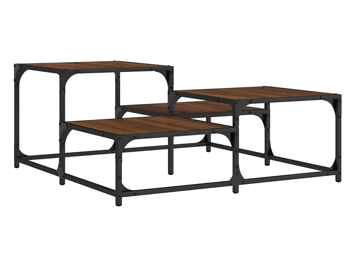Mesa de centro | Mesa de apoio 87.5x87.5x40 cm derivados madeira carvalho^ Mesa De Centro