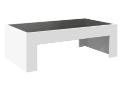 Mesa De Centro* Mesa de centro | Mesa de apoio com luzes LED Infinity 90x50x30 cm Branco