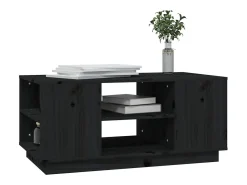 Mesa De Centro| Mesa de centro | Mesa de apoio 90x49x40.5 cm madeira de pinho maciça Preto