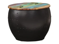 Mesa de centro | Mesa de apoio | Mesa de café 53x43 cm madeira recuperada maciça^ Mesa De Centro