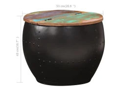 Mesa de centro | Mesa de apoio | Mesa de café 53x43 cm madeira recuperada maciça^ Mesa De Centro