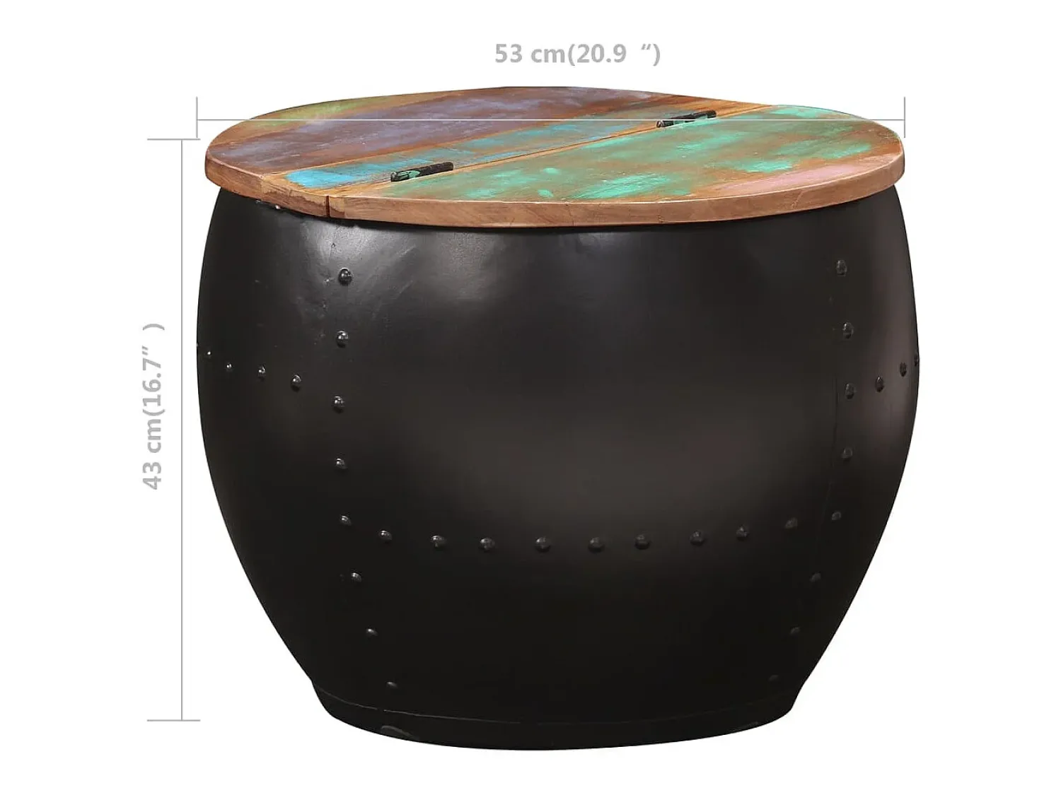 Mesa de centro | Mesa de apoio | Mesa de café 53x43 cm madeira recuperada maciça^ Mesa De Centro