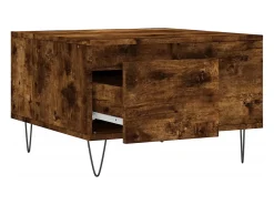 Mesa De Centro| Mesa de centro | Mesa de apoio 55x55x36.5 cm derivados madeira carvalho fumado Castanho