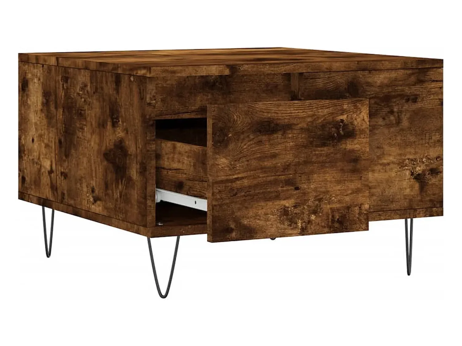 Mesa De Centro| Mesa de centro | Mesa de apoio 55x55x36.5 cm derivados madeira carvalho fumado Castanho