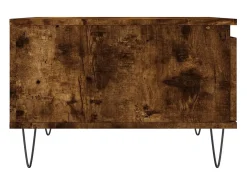 Mesa De Centro| Mesa de centro | Mesa de apoio 55x55x36.5 cm derivados madeira carvalho fumado Castanho