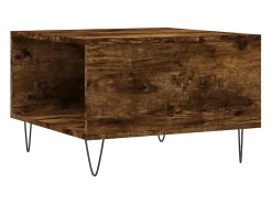 Mesa De Centro| Mesa de centro | Mesa de apoio 55x55x36.5 cm derivados madeira carvalho fumado Castanho