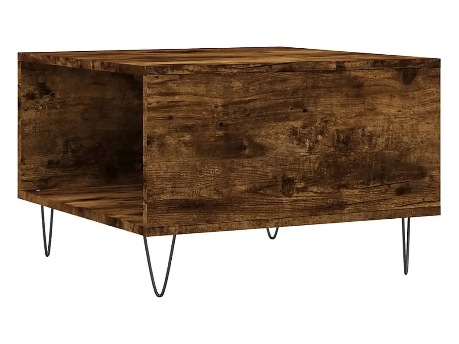Mesa De Centro| Mesa de centro | Mesa de apoio 55x55x36.5 cm derivados madeira carvalho fumado Castanho