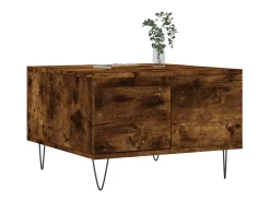 Mesa De Centro| Mesa de centro | Mesa de apoio 55x55x36.5 cm derivados madeira carvalho fumado Castanho