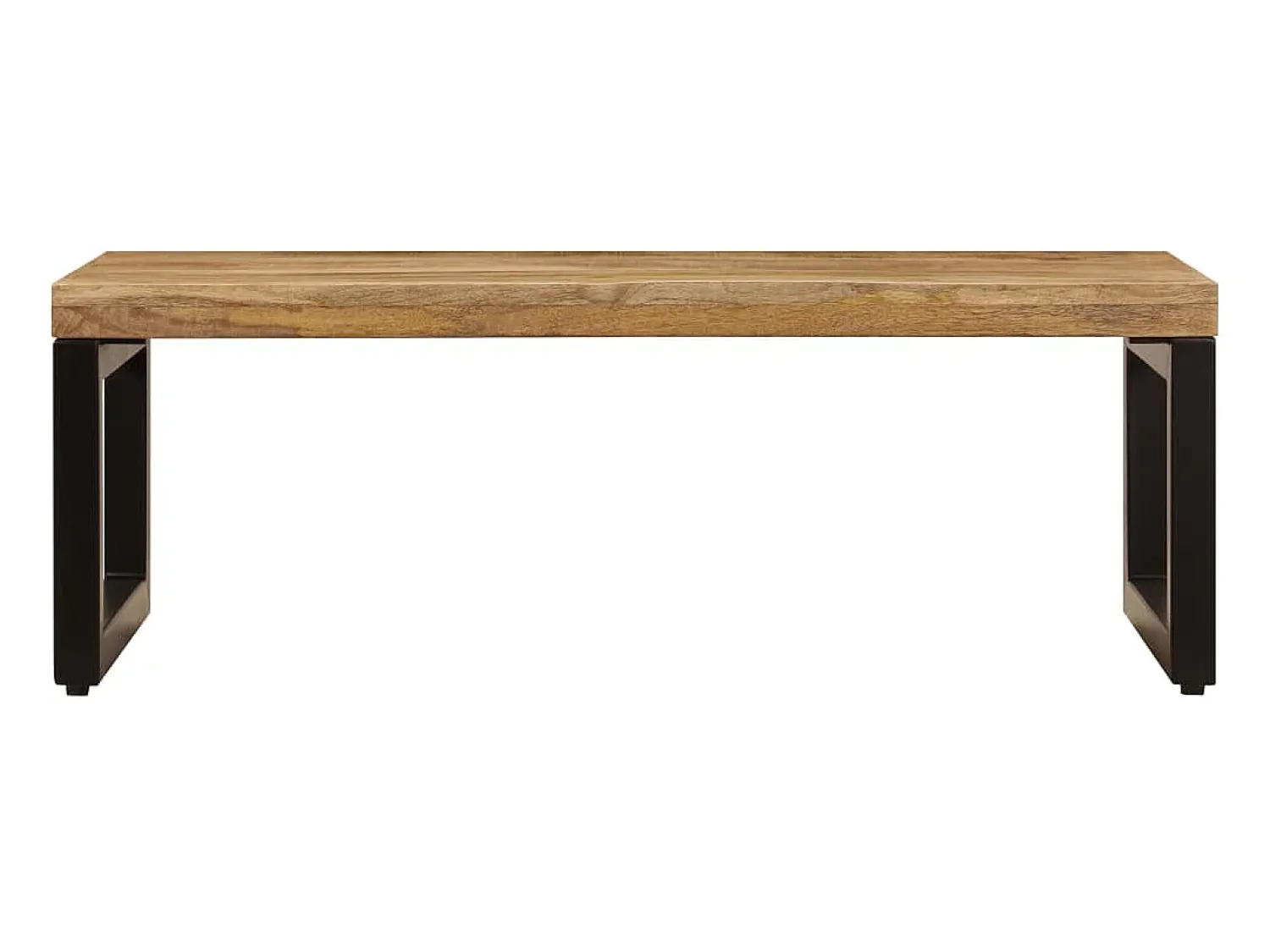 New Mesa de centro | Mesa de apoio | Mesa de café 100x50x35 cm madeira de mangueira maciça e aço Castanho