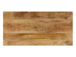 New Mesa de centro | Mesa de apoio | Mesa de café 100x50x35 cm madeira de mangueira maciça e aço Castanho