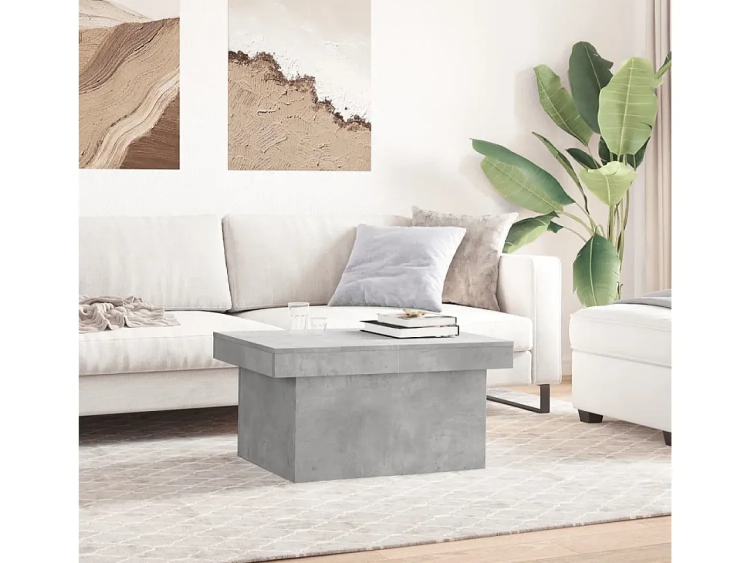Mesa de centro | Mesa de apoio 100x55x40 derivados de madeira cimento^ Mesa De Centro