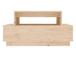 Outlet Mesa de centro | Mesa de apoio | Mesa de café 80x55x40.5 cm madeira de pinho maciça Castanho