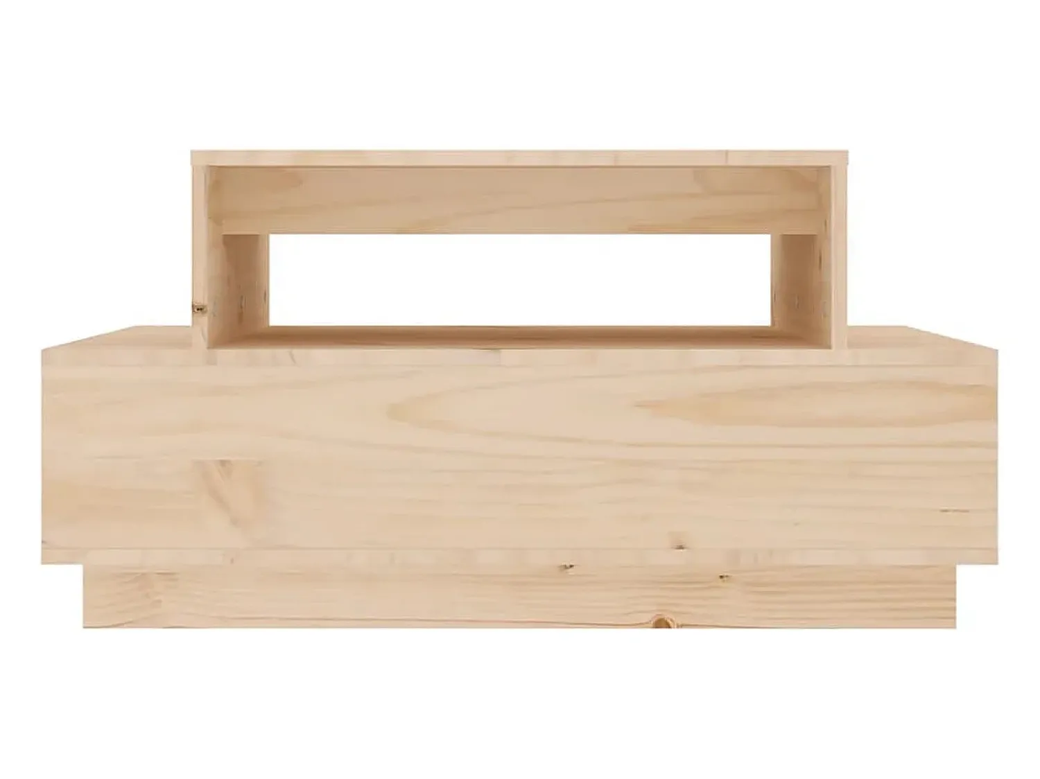 Outlet Mesa de centro | Mesa de apoio | Mesa de café 80x55x40.5 cm madeira de pinho maciça Castanho