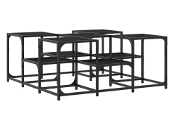 New Mesa de centro | Mesa de apoio 91x91x40 cm derivados de madeira Preto