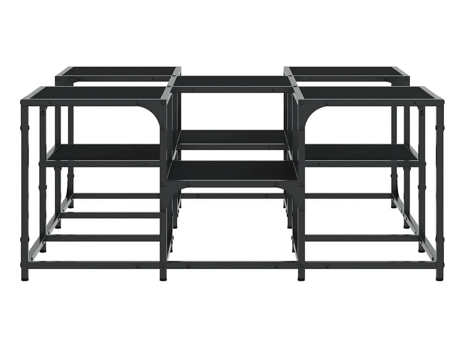 New Mesa de centro | Mesa de apoio 91x91x40 cm derivados de madeira Preto