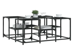New Mesa de centro | Mesa de apoio 91x91x40 cm derivados de madeira Preto